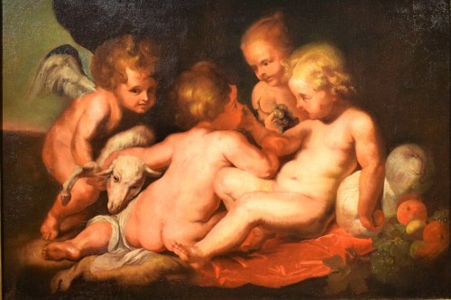 Bacchanale de Putti - école Peter Paul Rubens XVIIe
